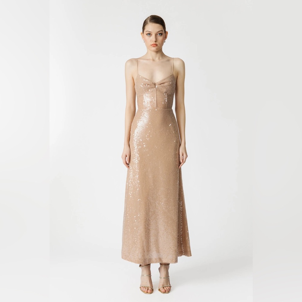 Elegant Gold Maxi Dress